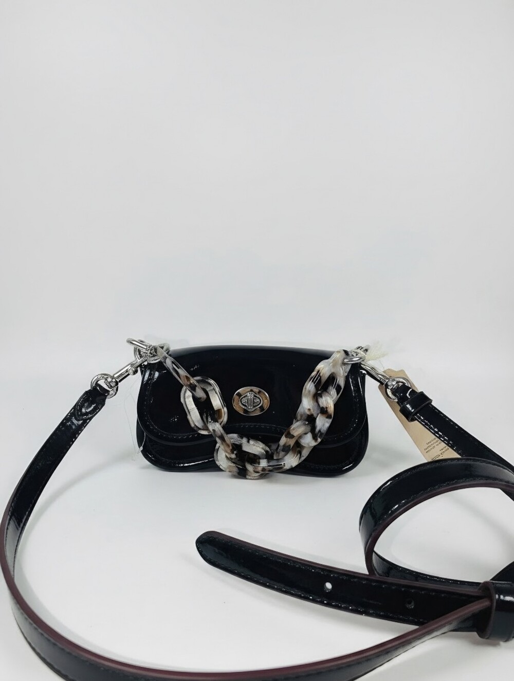 NWT! Coachtopia MINI Wavy Dinky bag in black patent leather - Picture 2 of 7
